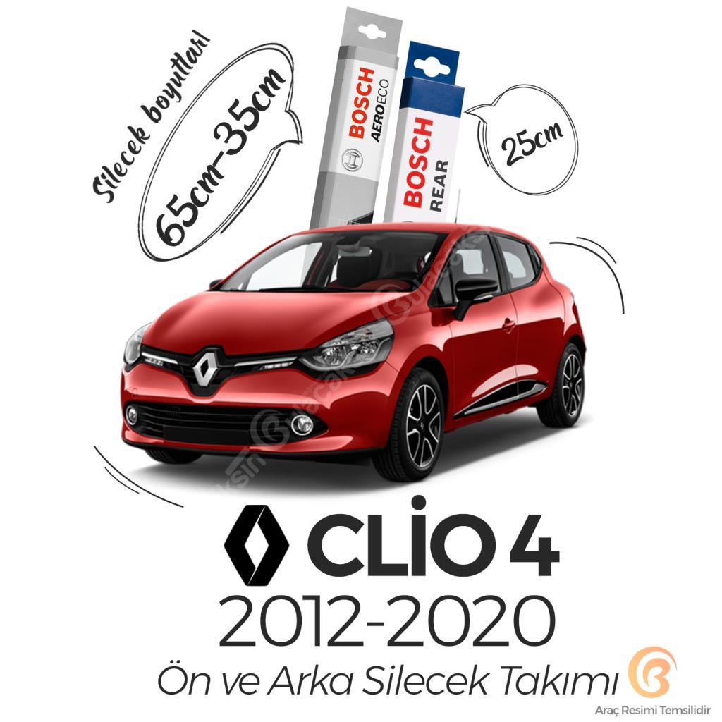 Bosch Aeroeco Renault Clio 4 2012 - 2020 Ön Ve Arka Silecek Seti