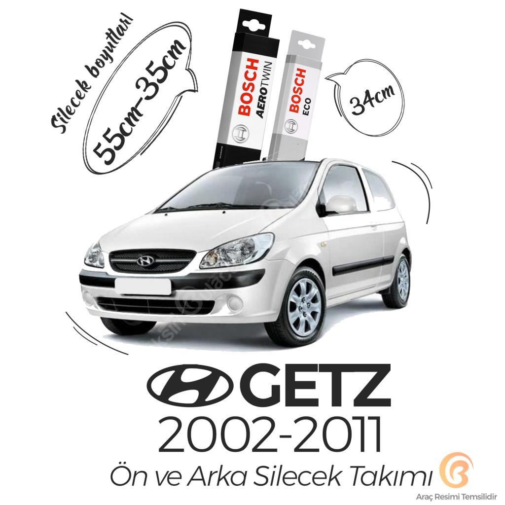 Bosch Aerotwin Hyundai Getz 2002 - 2011 Ön - Arka Silecek Seti