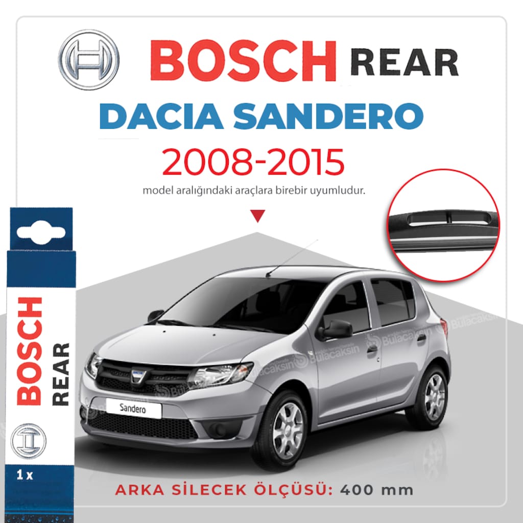 Bosch Rear Dacia Sandero 2008 - 2015 Arka Silecek - H402
