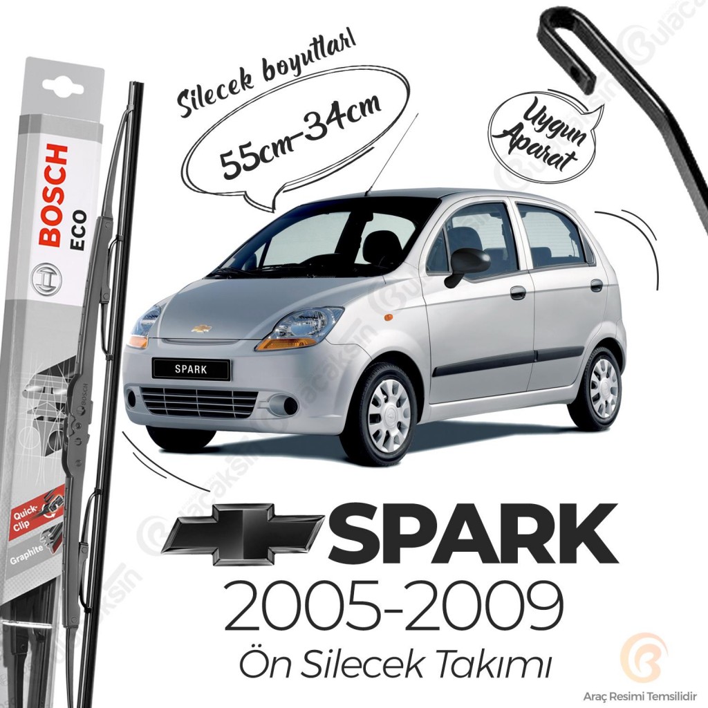 Chevrolet Spark Ön Silecek Takımı (2005-2009) Bosch Eco