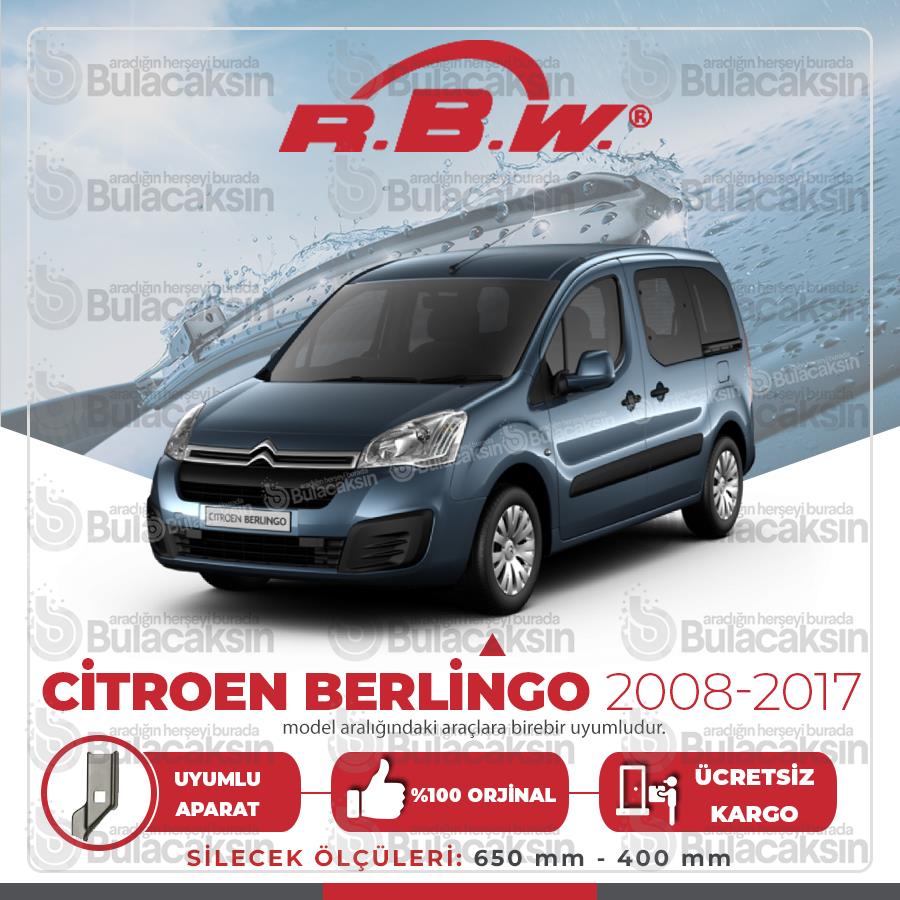 Citroen Berlingo Muz Silecek Takımı (2008-2017) Rbw