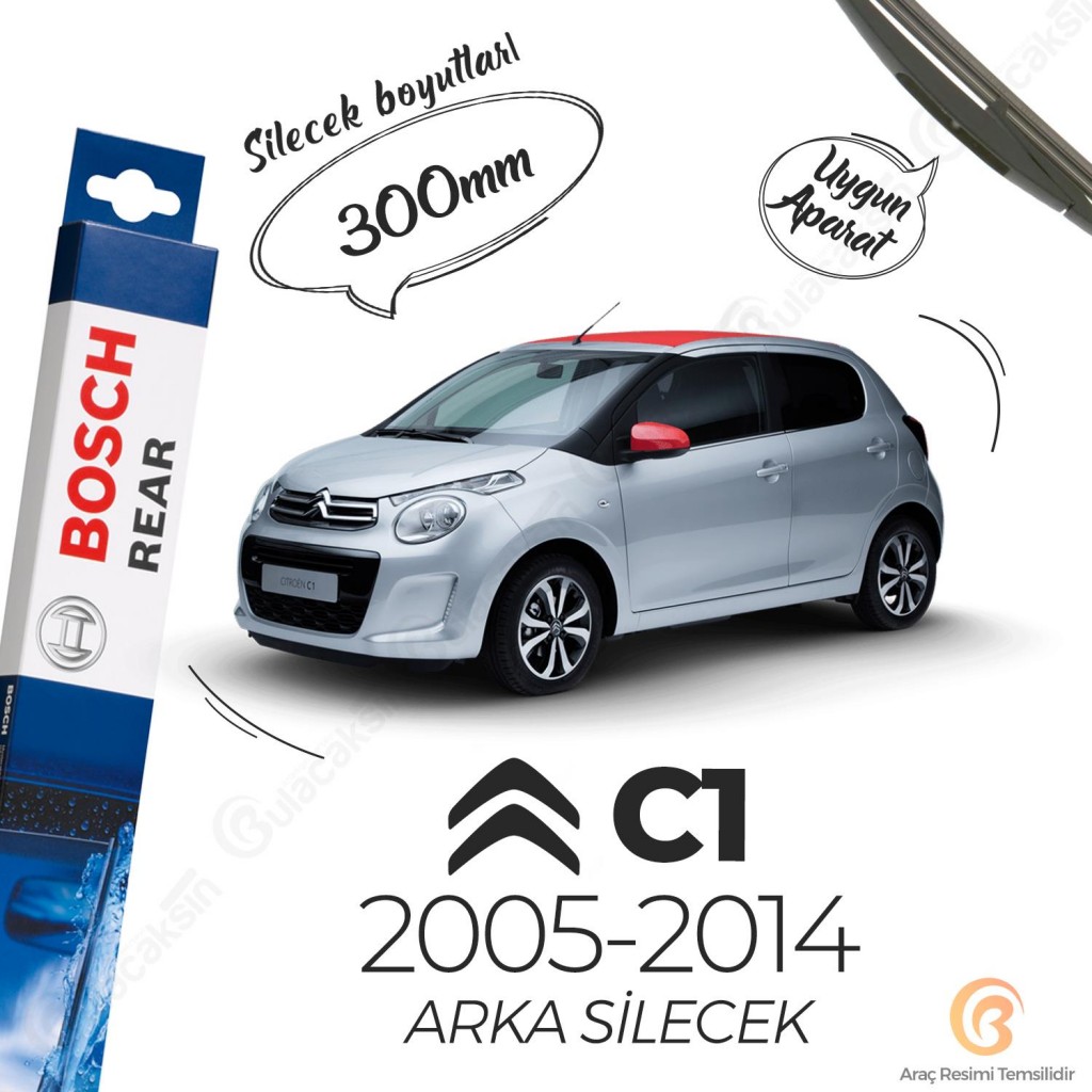 Citroen C1 Arka Silecek (2005-2014) Bosch Rear H300