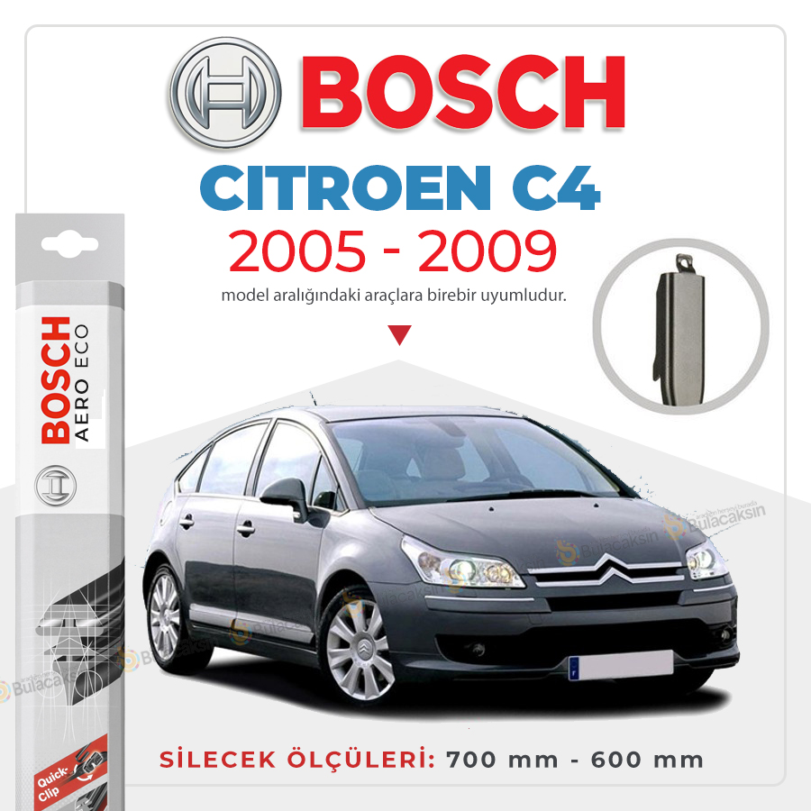 Citroen C4 Muz Silecek Takımı (2004-2009) Bosch Aeroeco