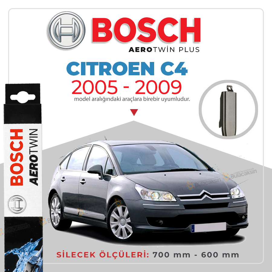 Citroen C4 Muz Silecek Takımı (2004-2009) Bosch Aerotwin