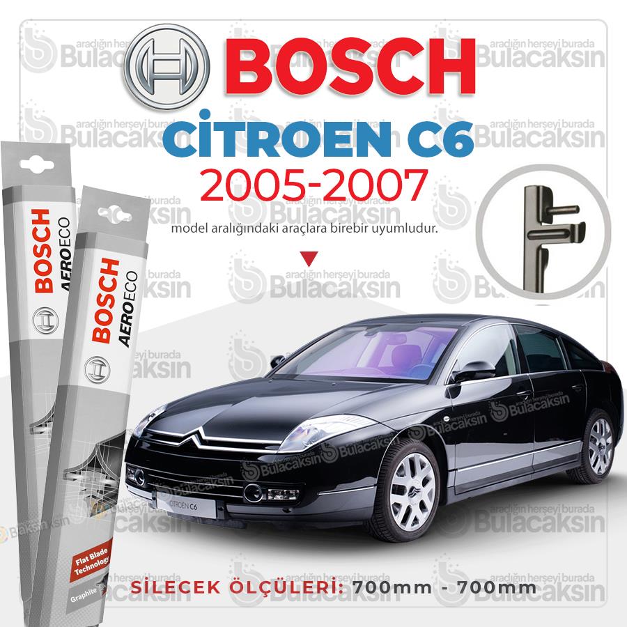 Citroen C6 Muz Silecek Takımı (2005-2007) Bosch Aeroeco