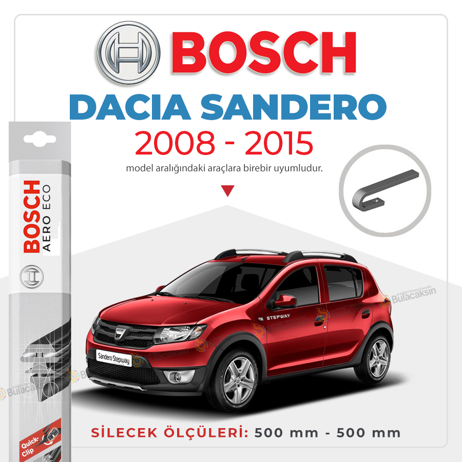 Dacia Sandero Muz Silecek Takımı (2008-2015) Bosch Aeroeco