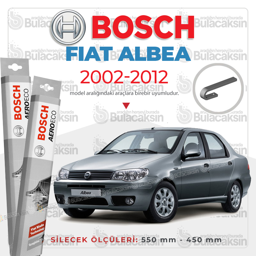 Fiat Albea Muz Silecek Takımı (2002-2012) Bosch Aeroeco