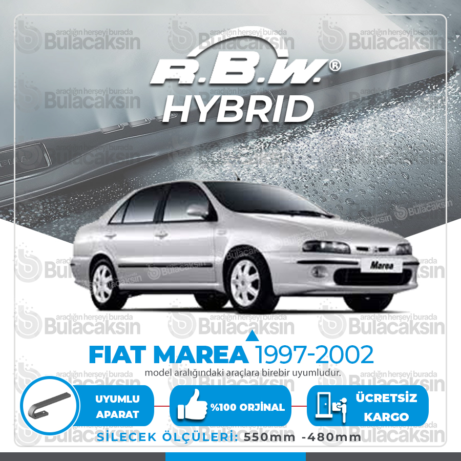 Fiat Marea Ön Silecek Takımı (1997-2002) Rbw Hibrit