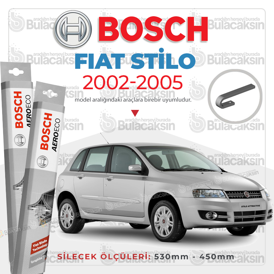 Fiat Stilo Muz Silecek Takımı (2002-2005) Bosch Aeroeco