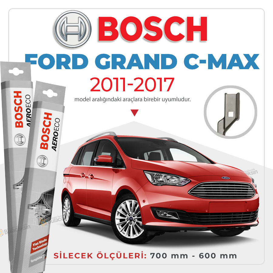 Ford Grand C-Max Muz Silecek Takımı (2011-2017) Bosch Aeroeco