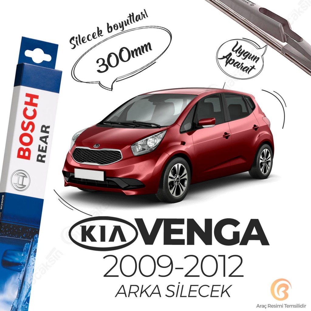 Kia Venga Arka Silecek (2009-2012) Bosch Rear H301