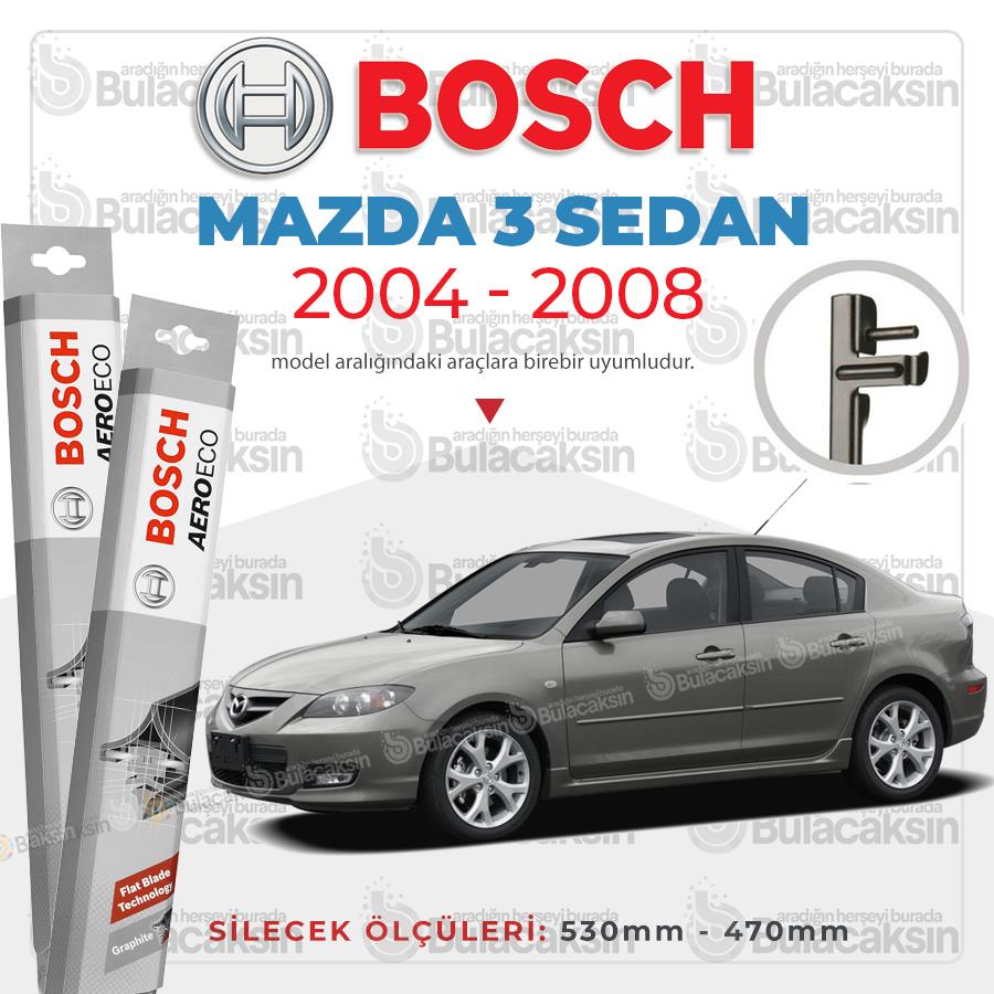 Mazda 3 Sedan Muz Silecek Takımı (2004-2008) Bosch Aeroeco