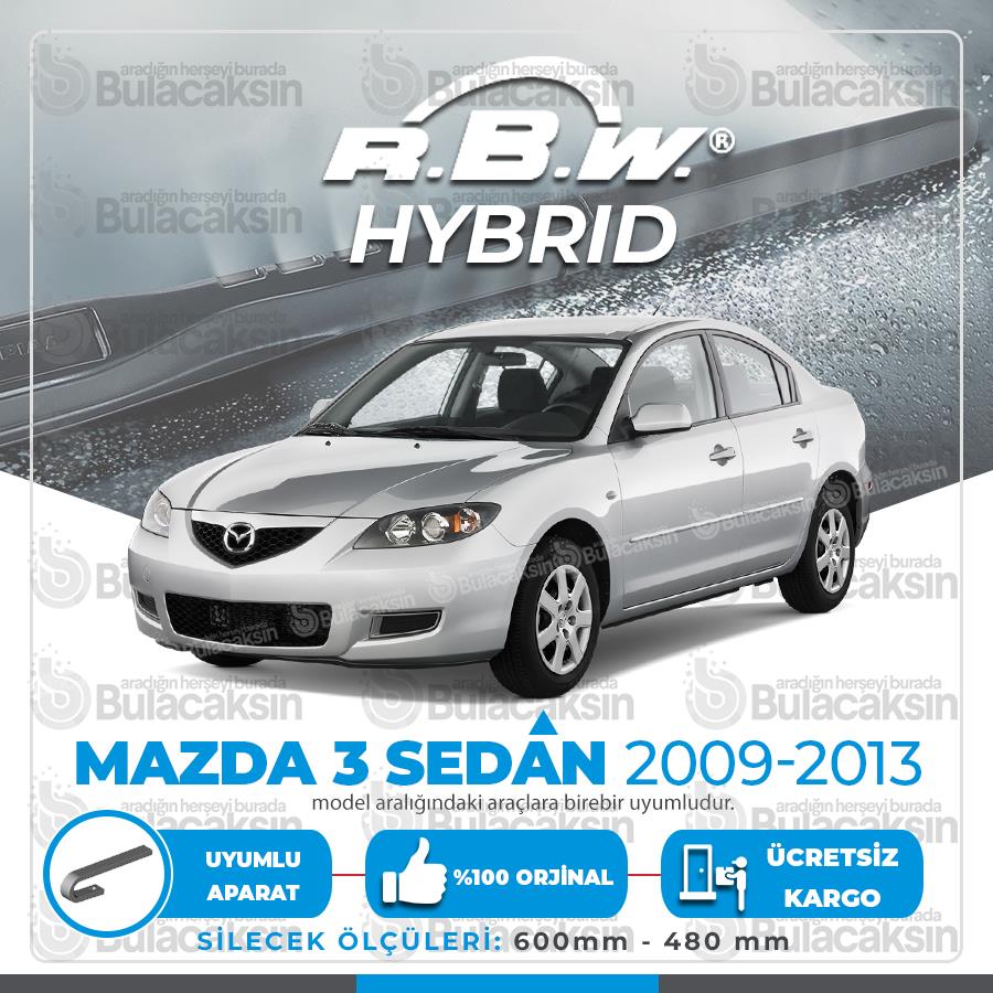 Mazda 3 Sedan Ön Silecek Takımı (2009-2013) Rbw Hibrit
