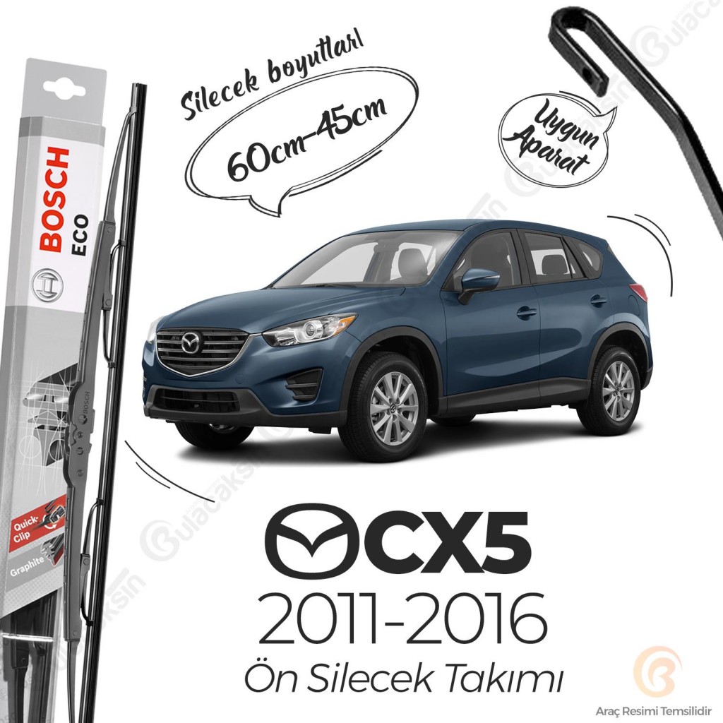 Mazda Cx5 Ön Silecek Takımı (2011-2016) Bosch Eco