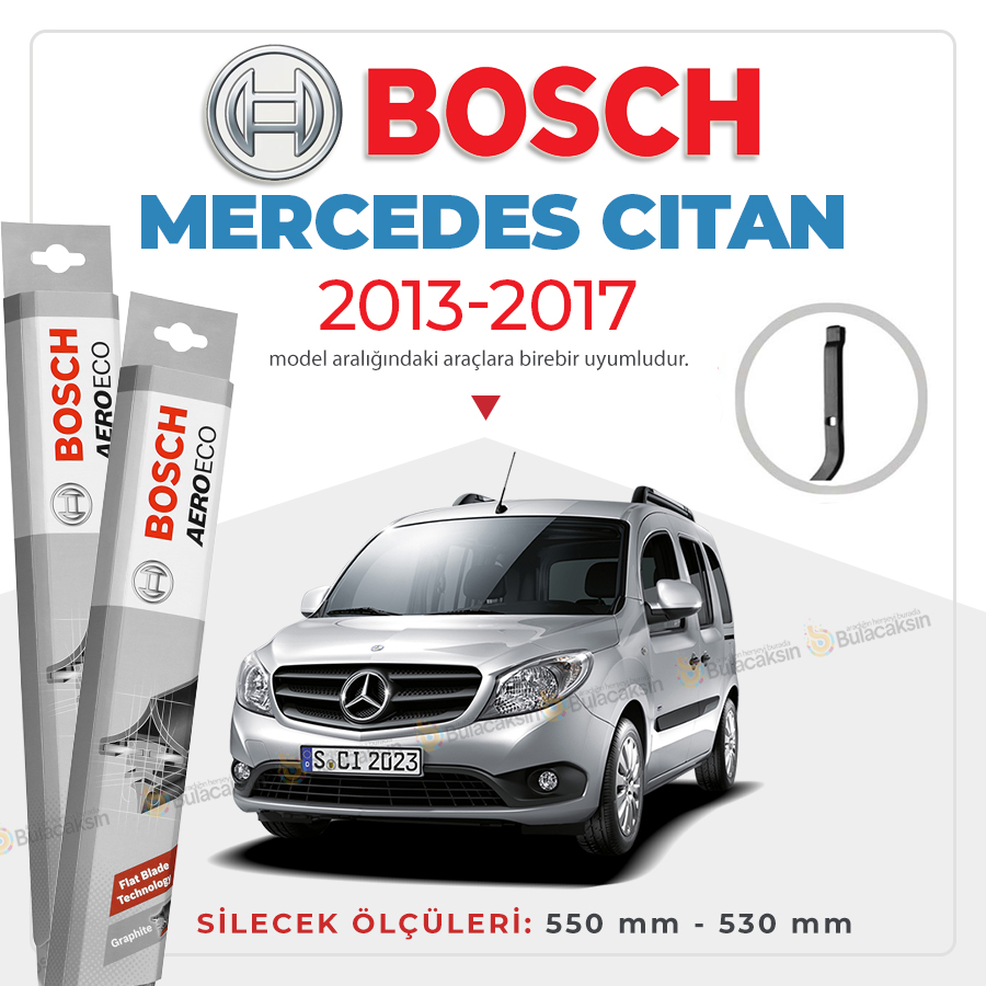 Mercedes Citan Muz Silecek Takımı (2013-2017) Bosch Aeroeco