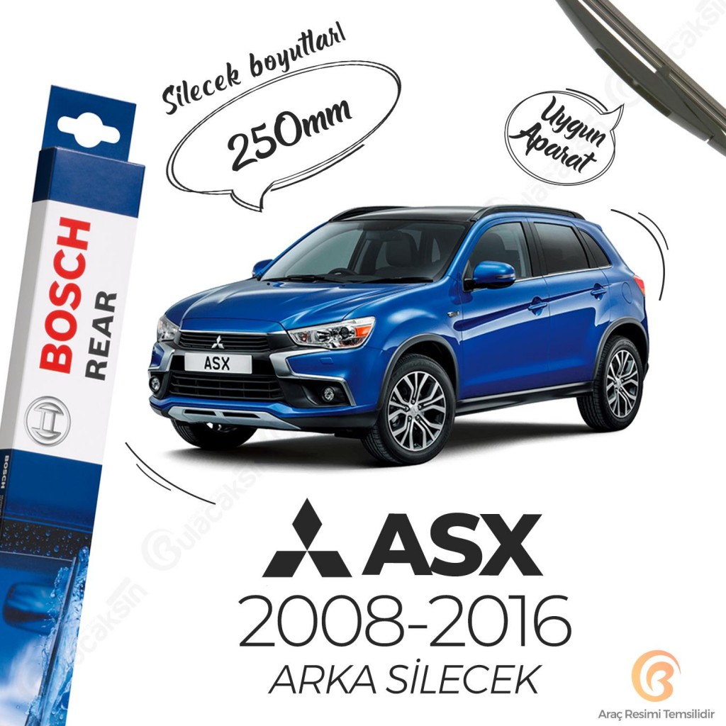 Mitsubishi Asx Arka Silecek (2010 - 2017) Bosch Rear H250