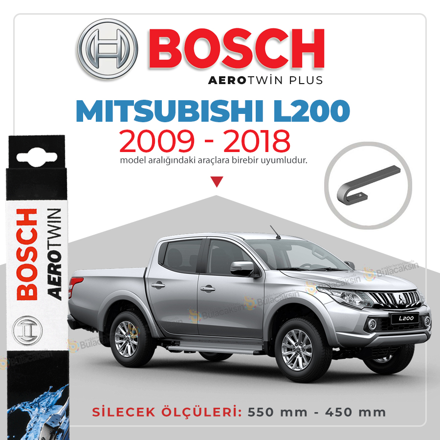 Mitsubishi L200 Muz Silecek Takımı (2009-2015) Bosch Aerotwin