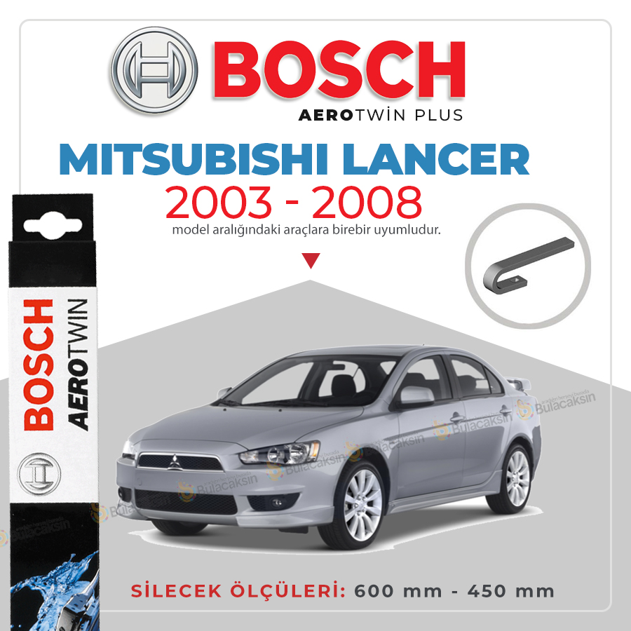 Mitsubishi Lancer Muz Silecek Takımı (2003-2008) Bosch Aerotwin
