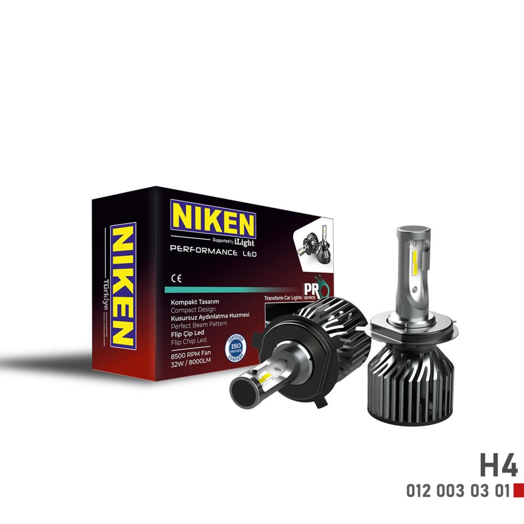 Niken Pro Serisi Flip Led Xenon Zenon H4 6500K - Slim Fan