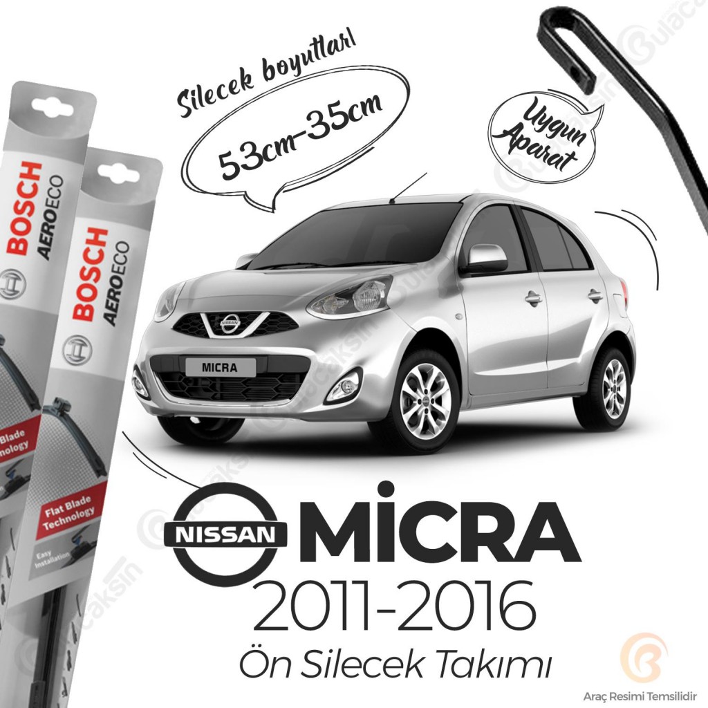 Nissan Micra Muz Silecek Takımı (2011-2016) Bosch Aeroeco