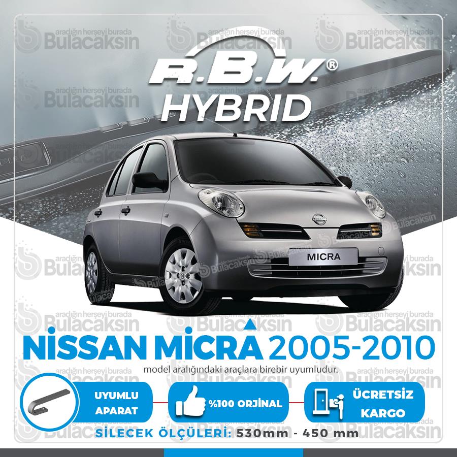 Nissan Micra Ön Silecek Takımı (2005-2010) Rbw Hibrit