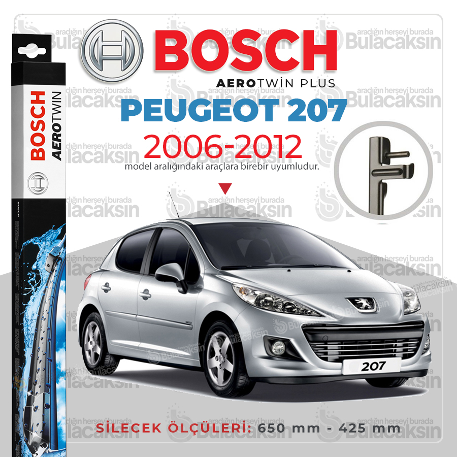Peugeot 207 Muz Silecek Takımı (2006-2012) Bosch Aerotwin