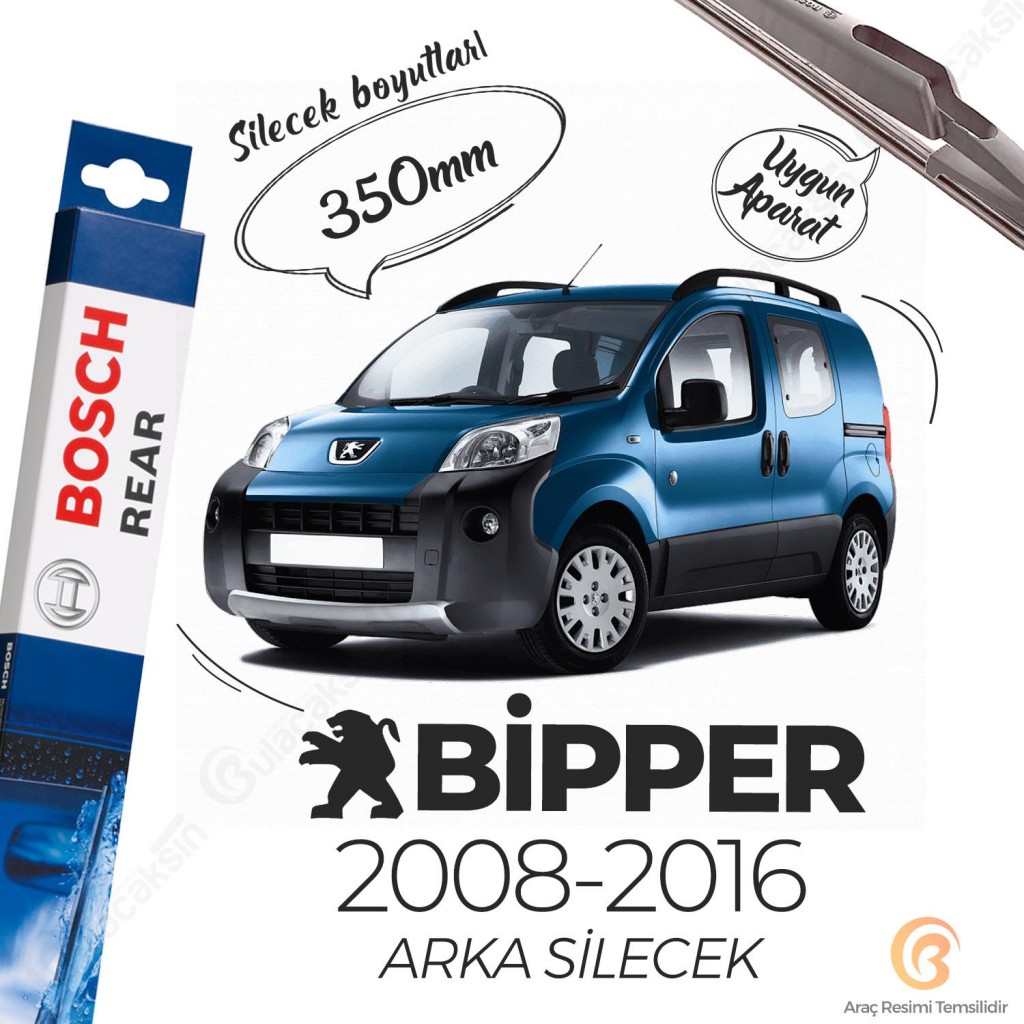 Peugeot Bipper Arka Silecek (2008 - 2017) Bosch Rear H371