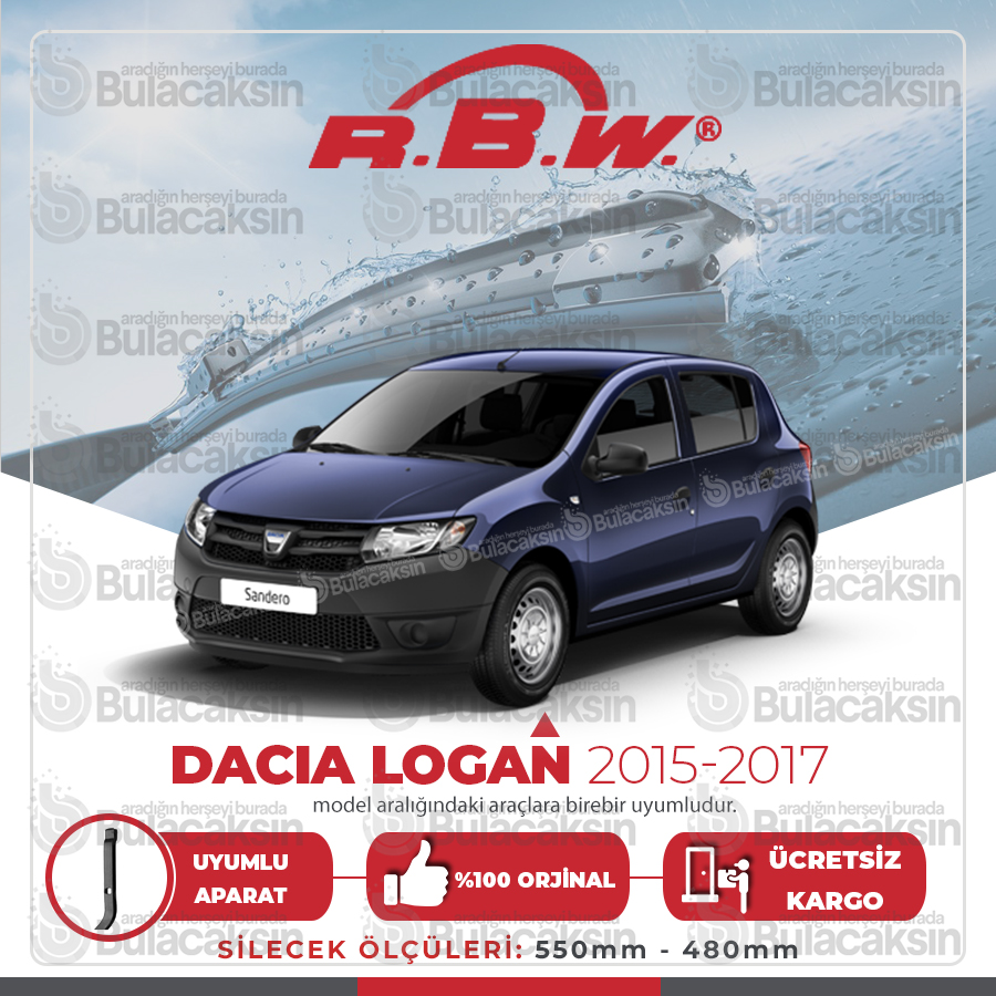 Rbw Dacia Logan 2015 - 2017 Ön Muz Silecek Takımı