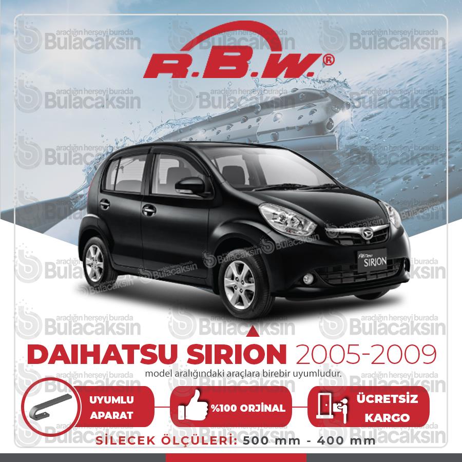 Rbw Daihatsu Sirion 2005 - 2009 Ön Muz Silecek Takımı
