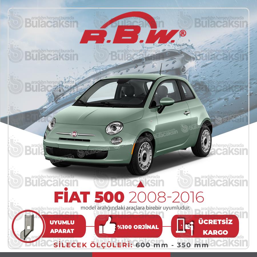Rbw Fiat 500 2008 - 2016 Ön Muz Silecek Takımı