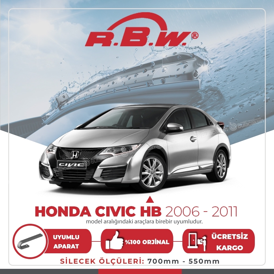 Rbw Honda Civic Hb 2006 - 2011 Ön Muz Silecek Takımı