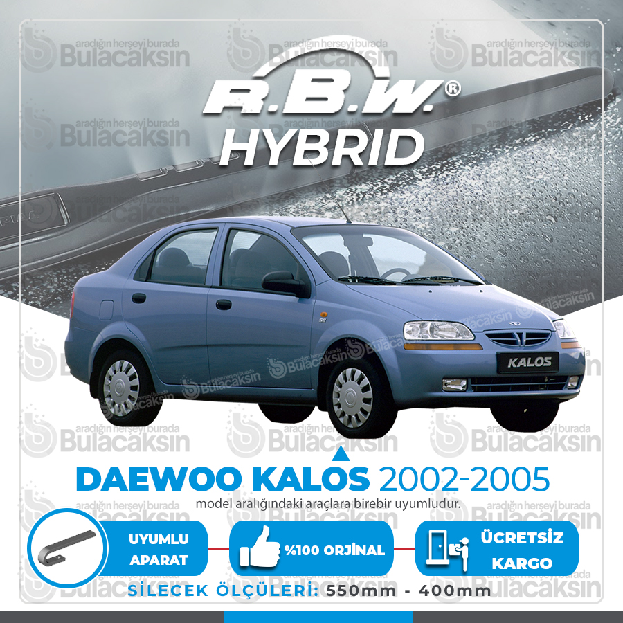 Rbw Hybri̇d Daewoo Kalos 2002 - 2005 Ön Silecek Takımı - Hibrit