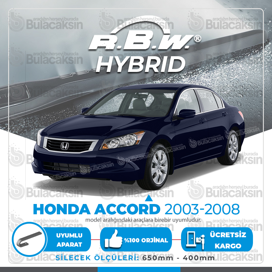 Rbw Hybri̇d Honda Accord 2003 - 2008 Ön Silecek Takımı - Hibrit