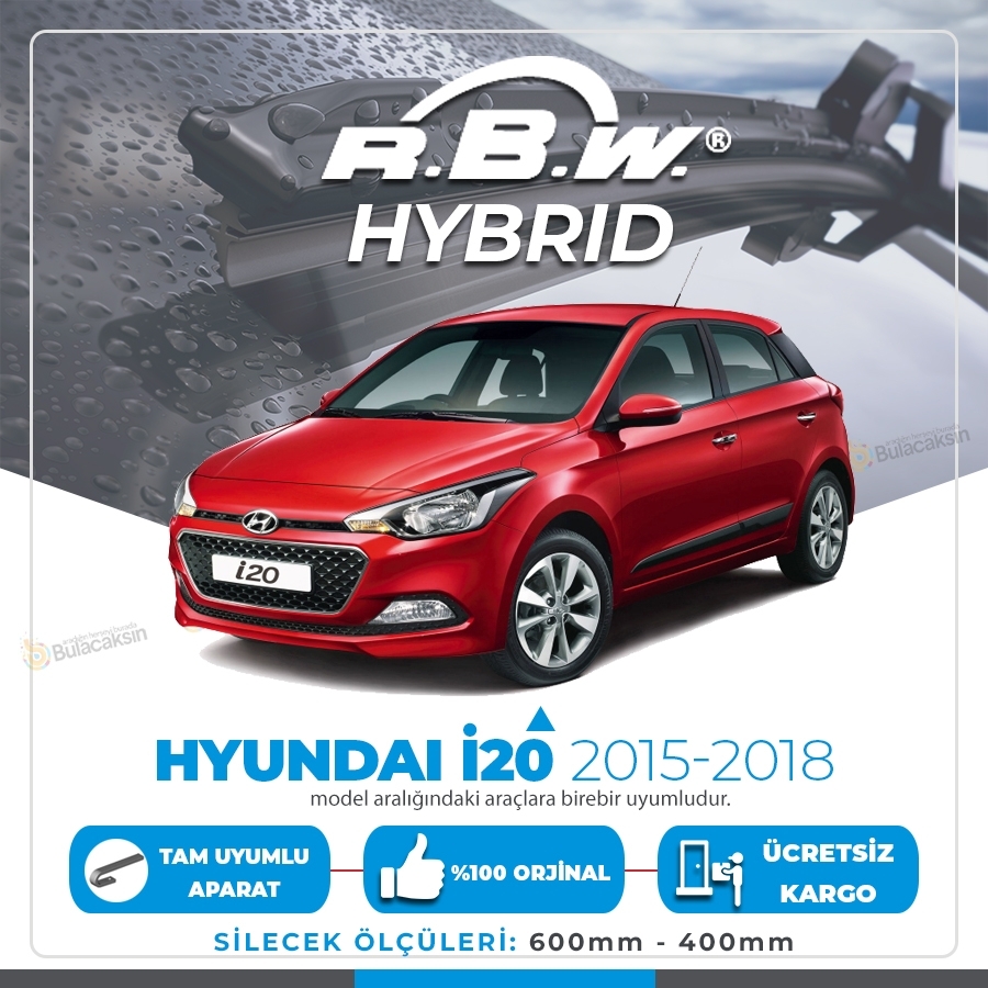 Rbw Hybri̇d Hyundai İ20 2015 - 2018 Ön Silecek Takımı - Hibrit