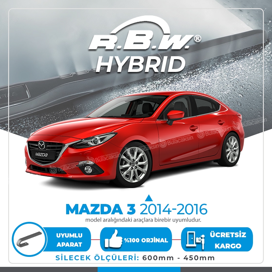 Rbw Hybri̇d Mazda 3 Hb 2014 - 2016 Ön Silecek Takımı - Hibrit
