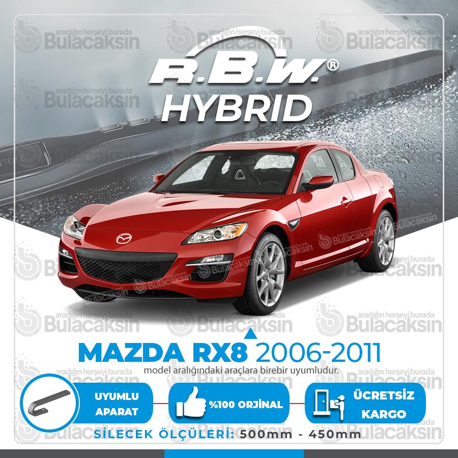 Rbw Hybri̇d Mazda Rx8 2006 - 2011 Ön Silecek Takımı - Hibrit