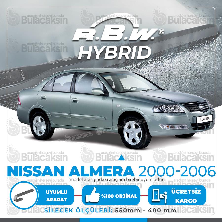 Rbw Hybri̇d Nissan Almera 2000 - 2006 Ön Silecek Takımı - Hibrit