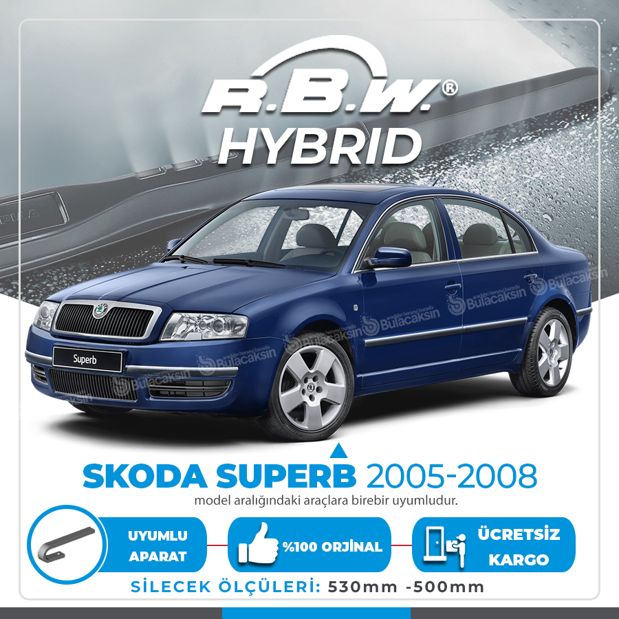 Rbw Hybri̇d Skoda Superb 2005-2008 Ön Silecek Takımı - Hibrit
