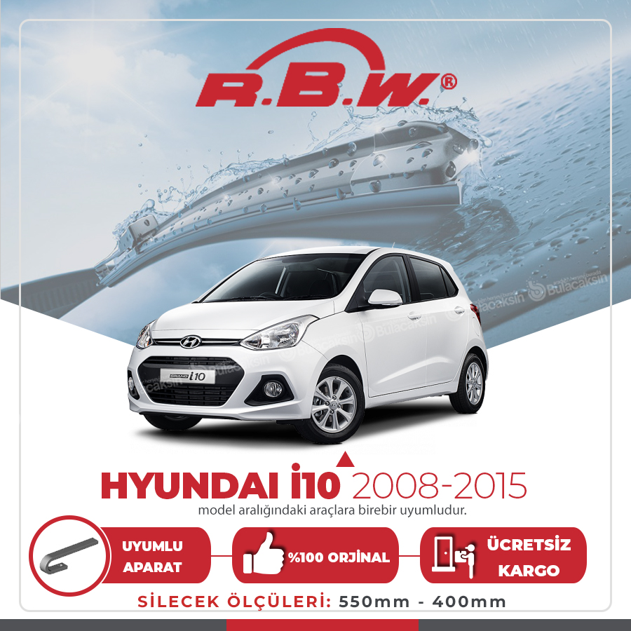 Rbw Hyundai I10 2008 - 2015 Ön Muz Silecek Takımı