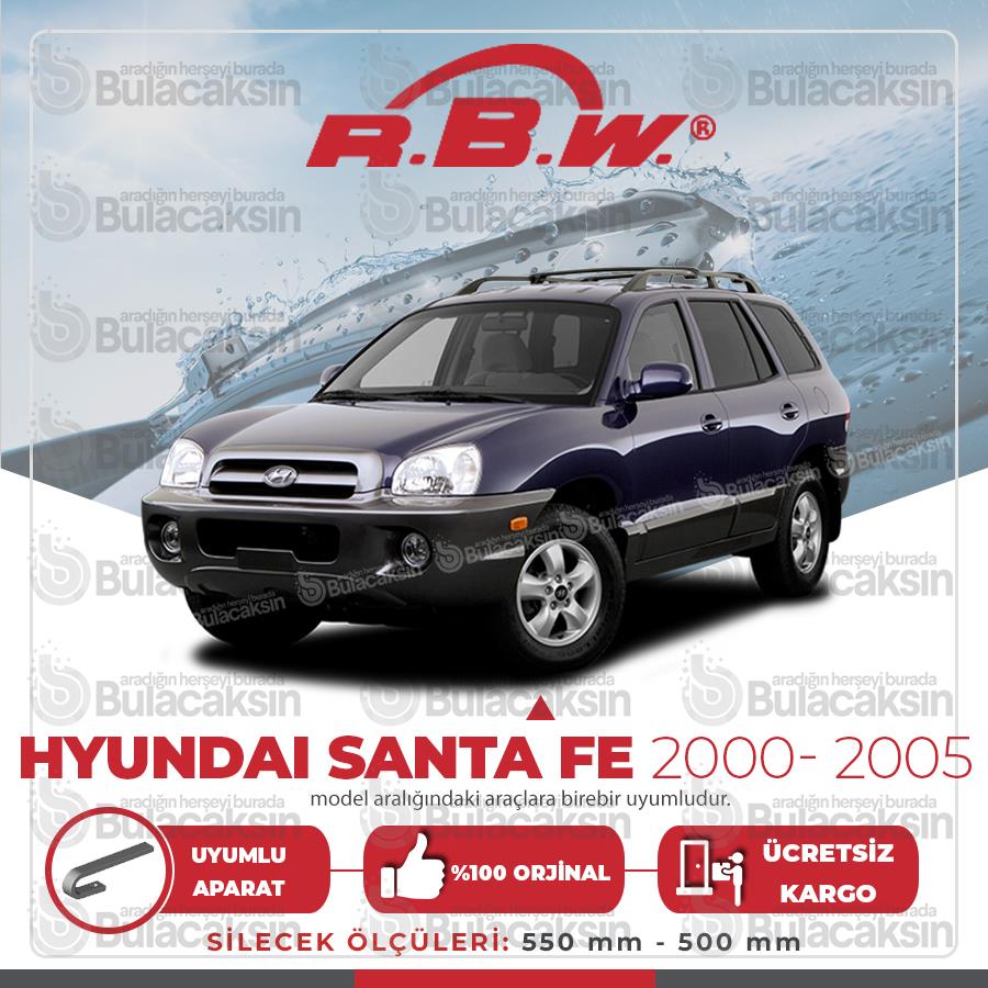 Rbw Hyundai Santa Fe 2000 - 2005 Ön Muz Silecek Takımı