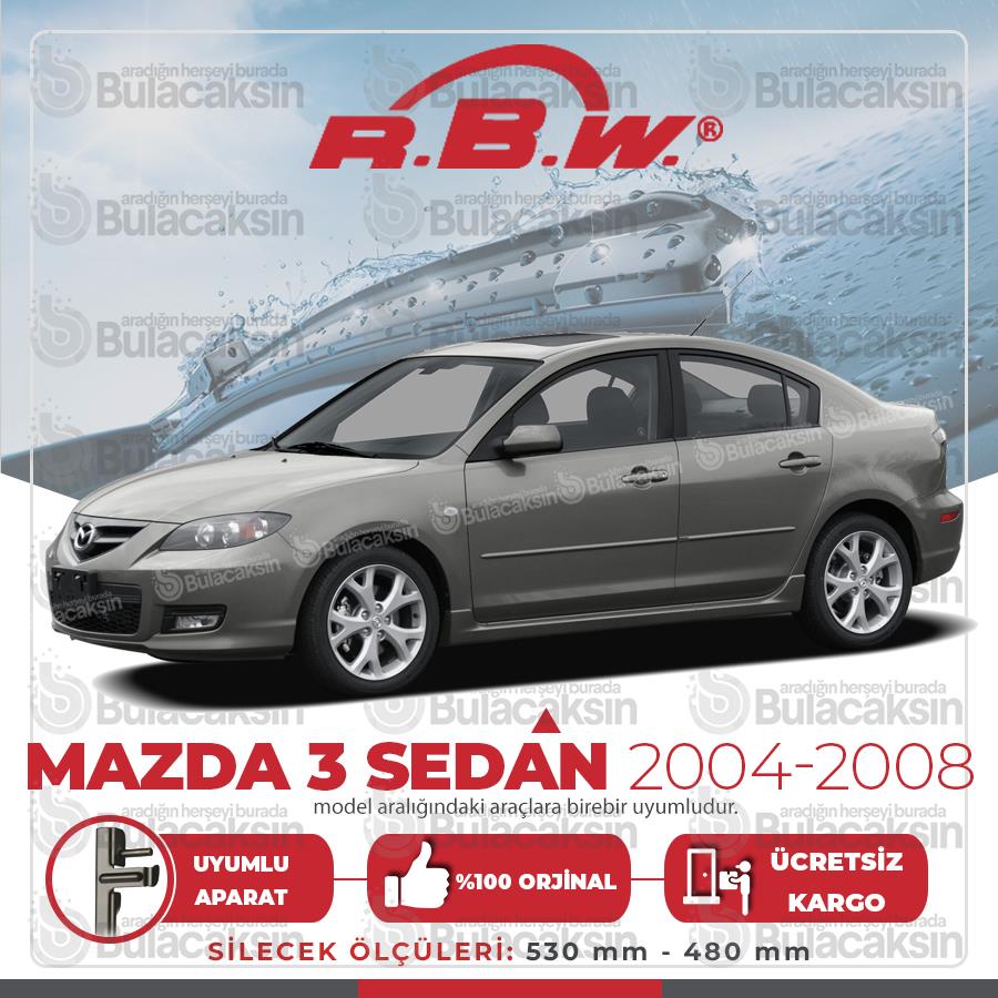Rbw Mazda 3 Sedan 2004 - 2008 Ön Muz Silecek Takımı