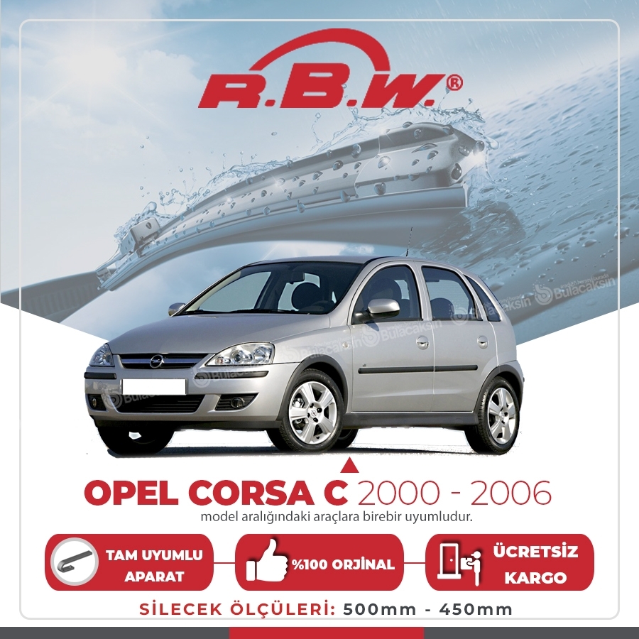 Rbw Opel Corsa C 2000 - 2006 Ön Muz Silecek Takımı