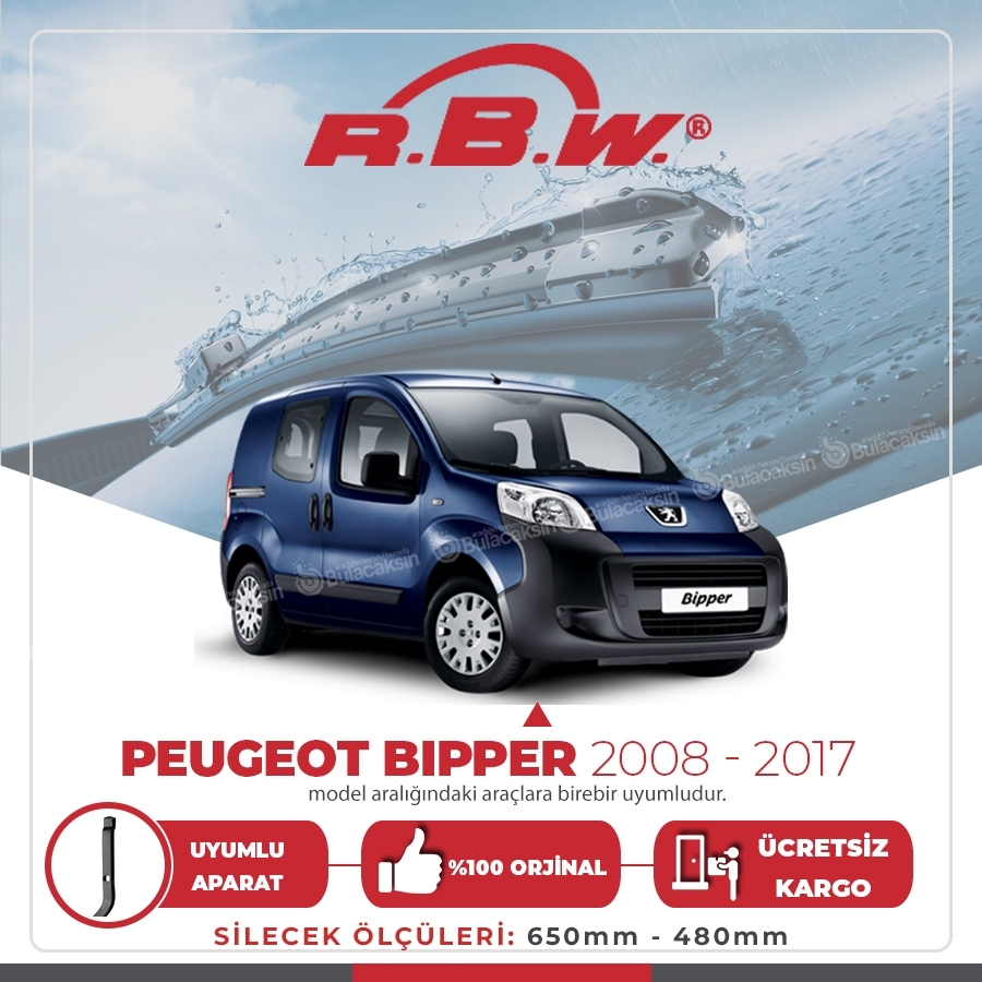 Rbw Peugeot Bipper Tepee 2008 - 2017 Ön Muz Silecek Takımı