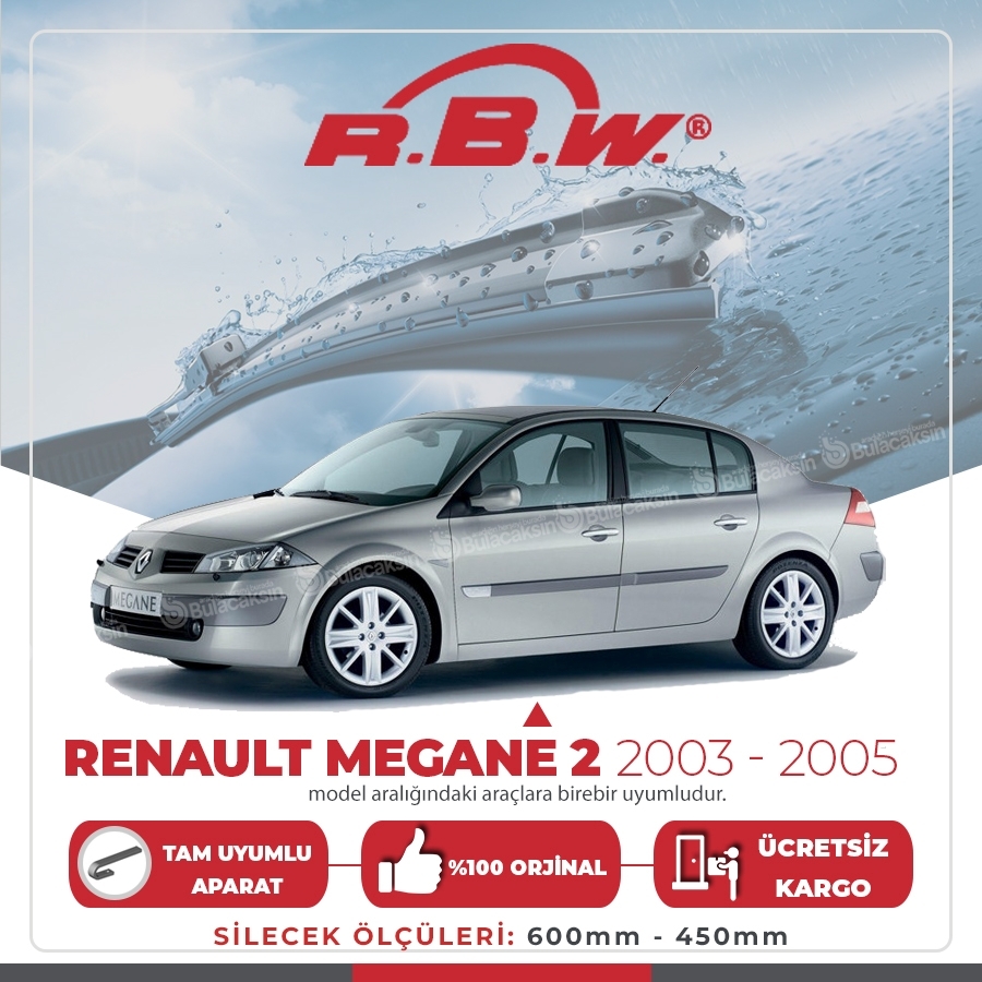 Rbw Renault Megane 2 2003 - 2005 Ön Muz Silecek Takımı