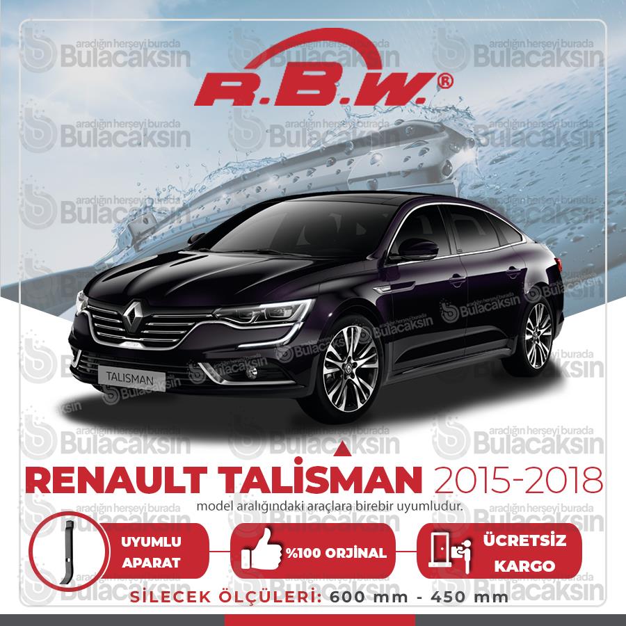 Rbw Renault Talisman 2015 - 2018 Ön Muz Silecek Takımı