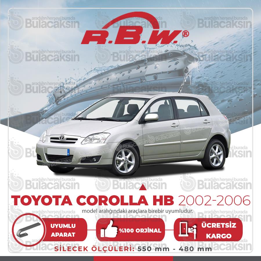 Rbw Toyota Corolla Hb 2002 - 2006 Ön Muz Silecek Takımı