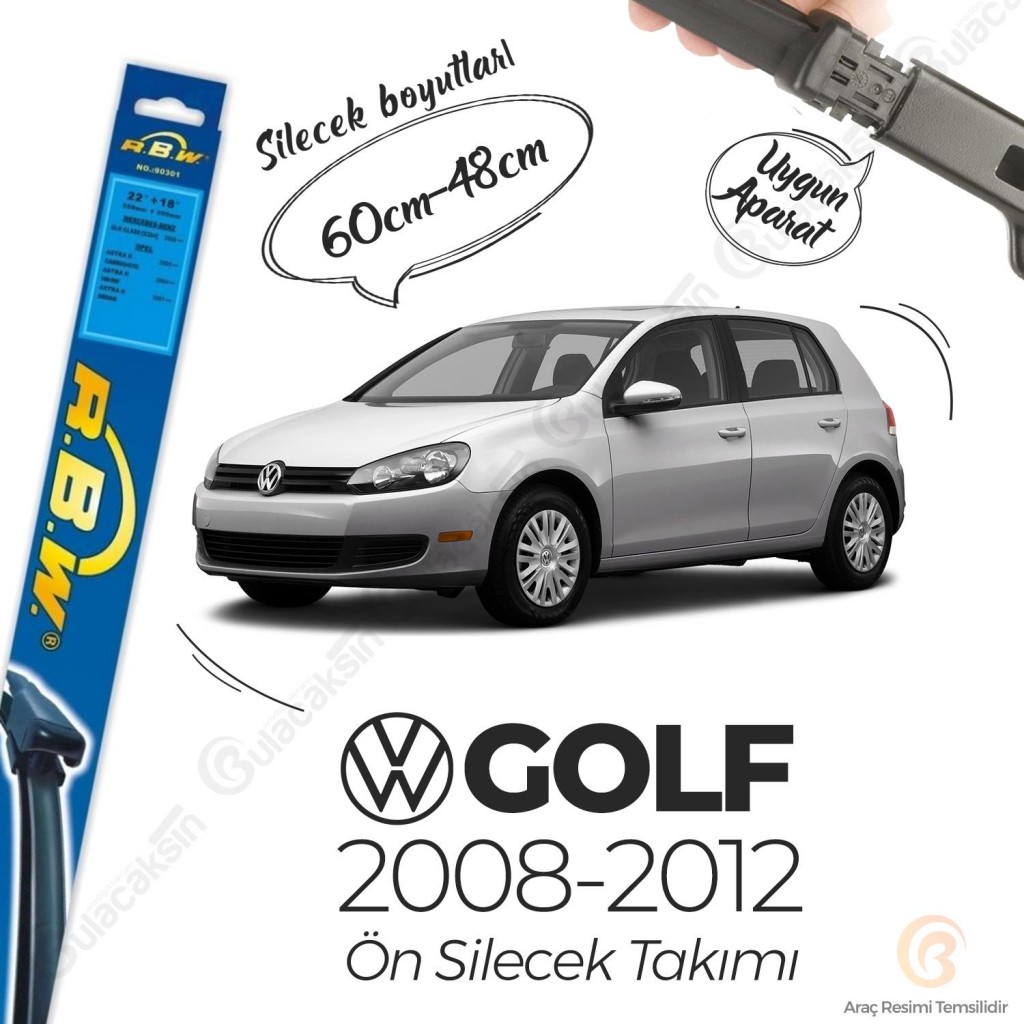 Rbw Volkswagen Golf 6 2008 - 2012 Ön Muz Silecek Takımı
