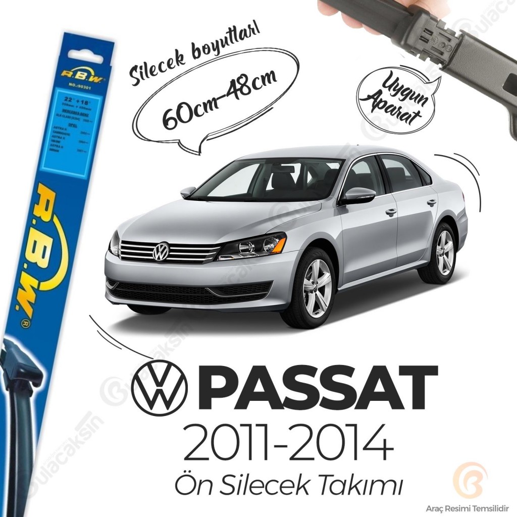 Rbw Volkswagen Passat 2011 - 2014 Ön Muz Silecek Takımı