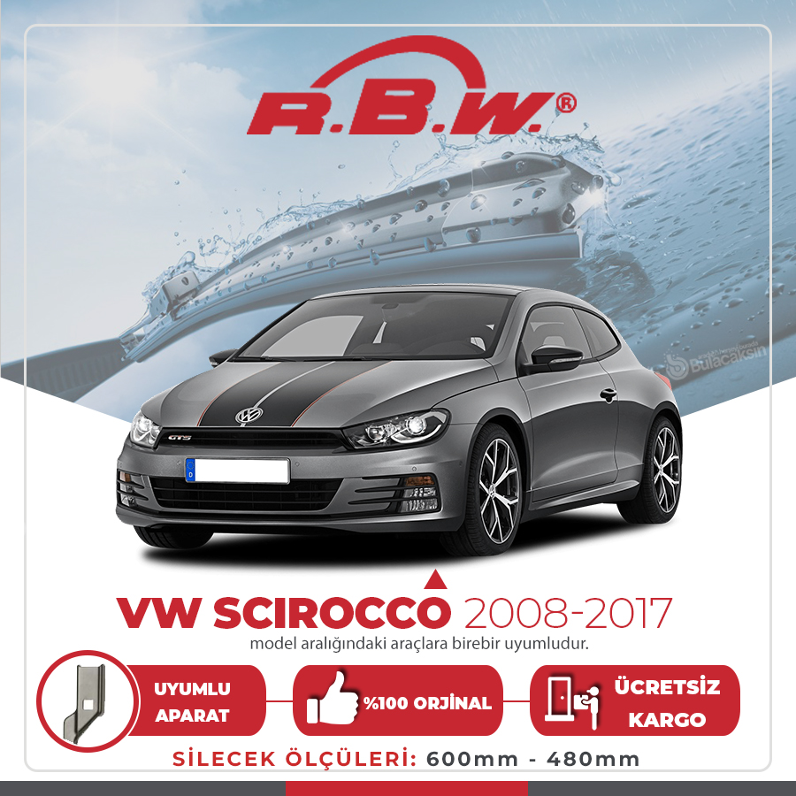 Rbw Volkswagen Scirocco 2008 - 2017 Ön Muz Silecek Takımı