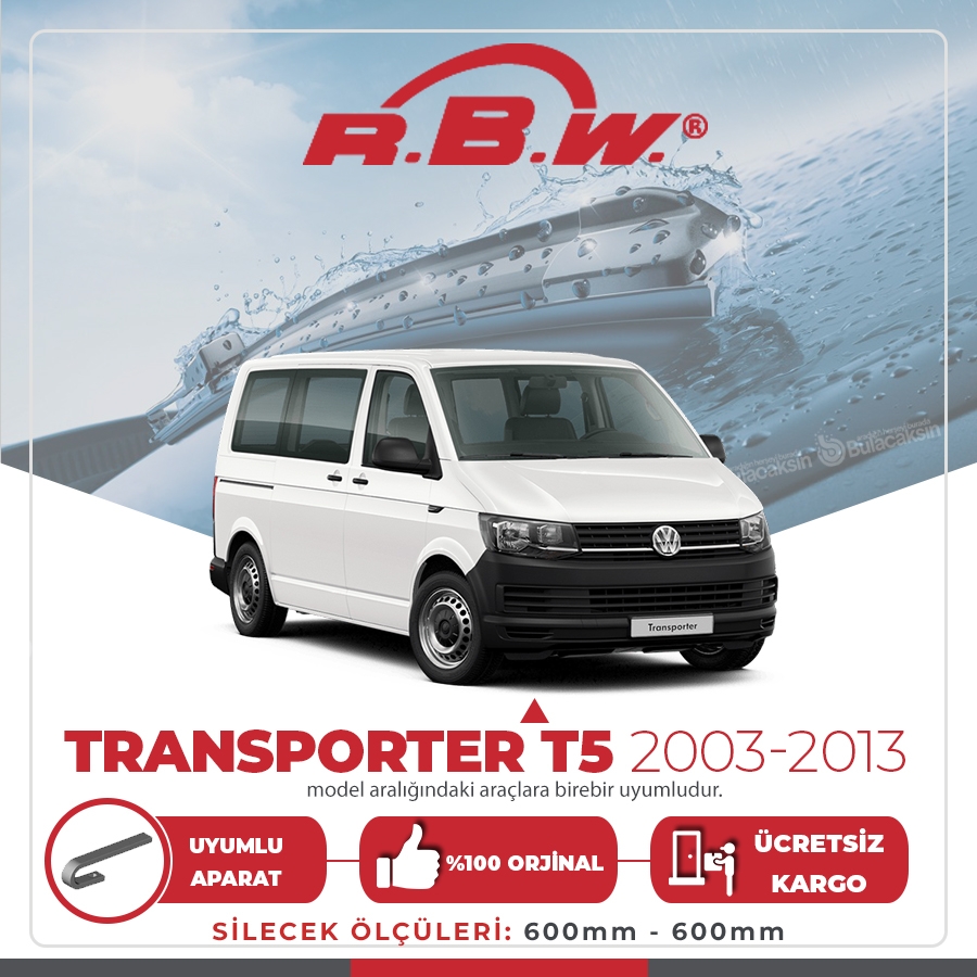 Rbw Volkswagen Transporter T5 2003 - 2013 Ön Muz Silecek Takımı